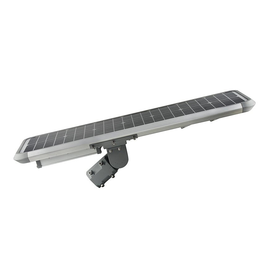 30W Outdoor LED Solar Street Light, 5700K, 3800LM, IP66, 18VDC, Adjustable Mount, Silver, Solar Powered Security Light, For Parking Lot, Yard, Garden, Street, Deck - LEDMyPlace