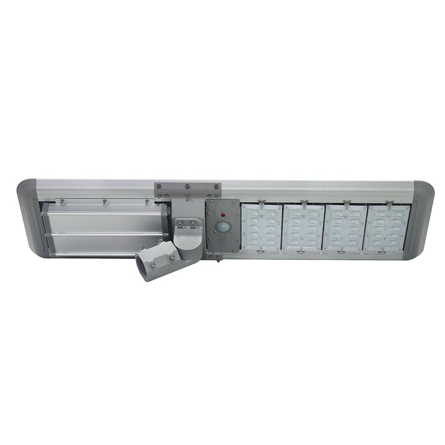 40W Outdoor LED Solar Street Light, 5700K, IP66, 18VDC, Adjustable Mount, Silver - LEDMyPlace