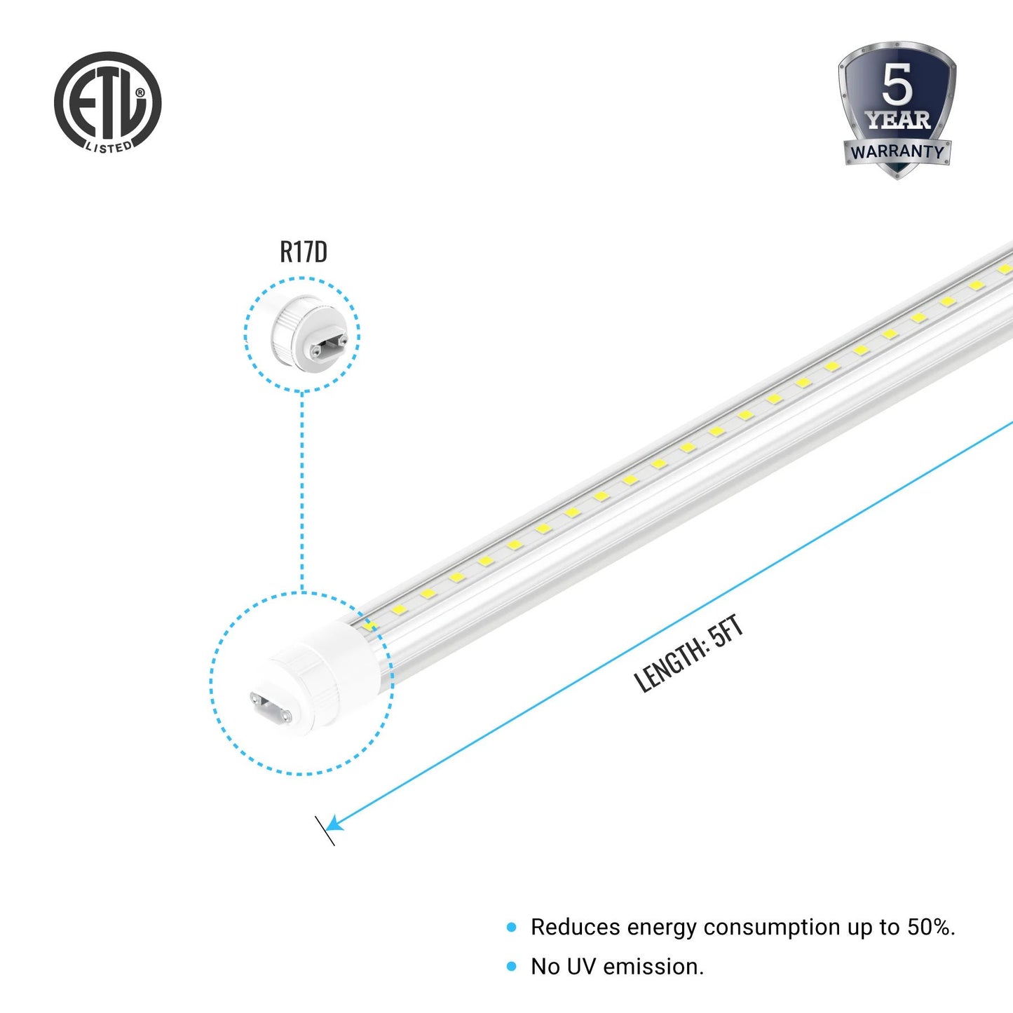 T8 LED Sign Tubes with R17 Base, Work without Ballast, 360 Degree Advertisement Lighting, LED Outdoor Tubes For Double Sided Signs