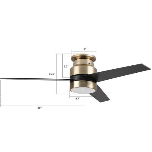 Ranger 52 In. 3-Blade Indoor Gold/black Best Smart Ceiling Fan with LED Light, Alexa/Google Home/Siri Compatible, Best Smart Wall Switch