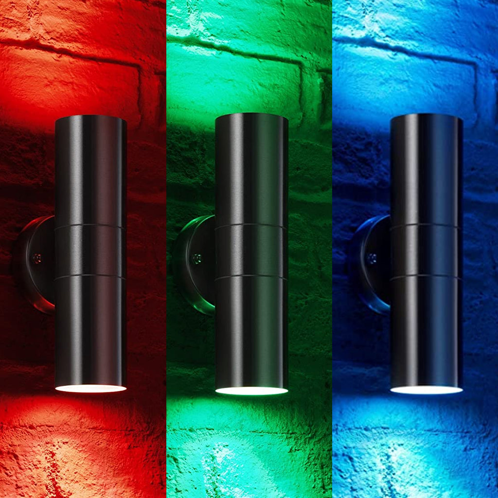 LED Up & Down Lights Outdoor Wall Light, Cylinder Outdoor Sconces, 2x36W, AC100- 277V, Double Side Light (Avail Color - Red, Green, Blue)