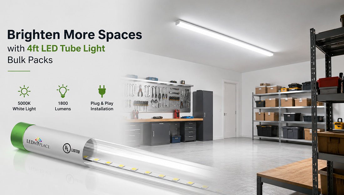 Brighten More Spaces with 4ft LED Tube Light Bulk Packs - LEDMyPlace