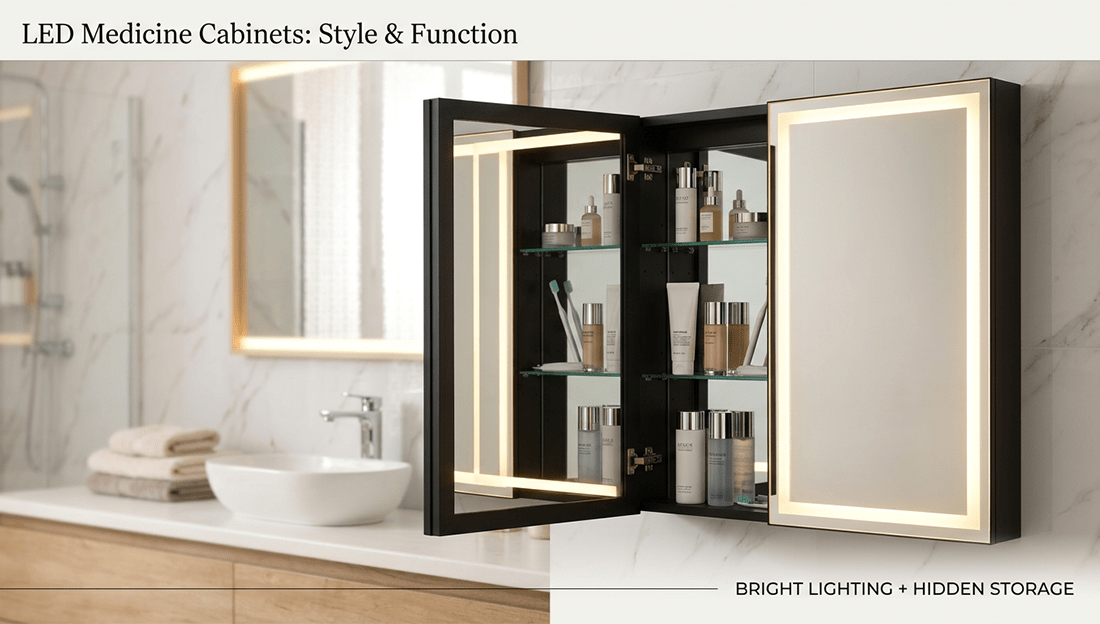 LED Medicine Cabinet Mirrors: Storage & Lighting Solution - LEDMyPlace