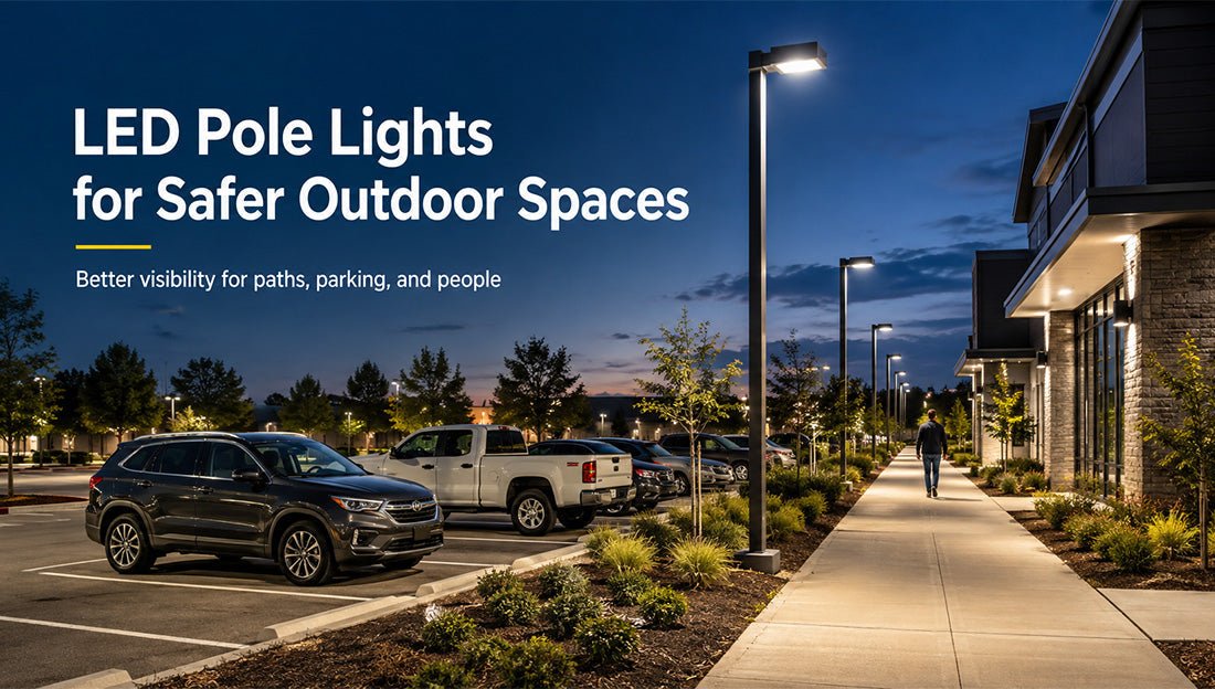 LED Pole Lights for Safer Outdoor Spaces: Why They Matter in 2026 - LEDMyPlace