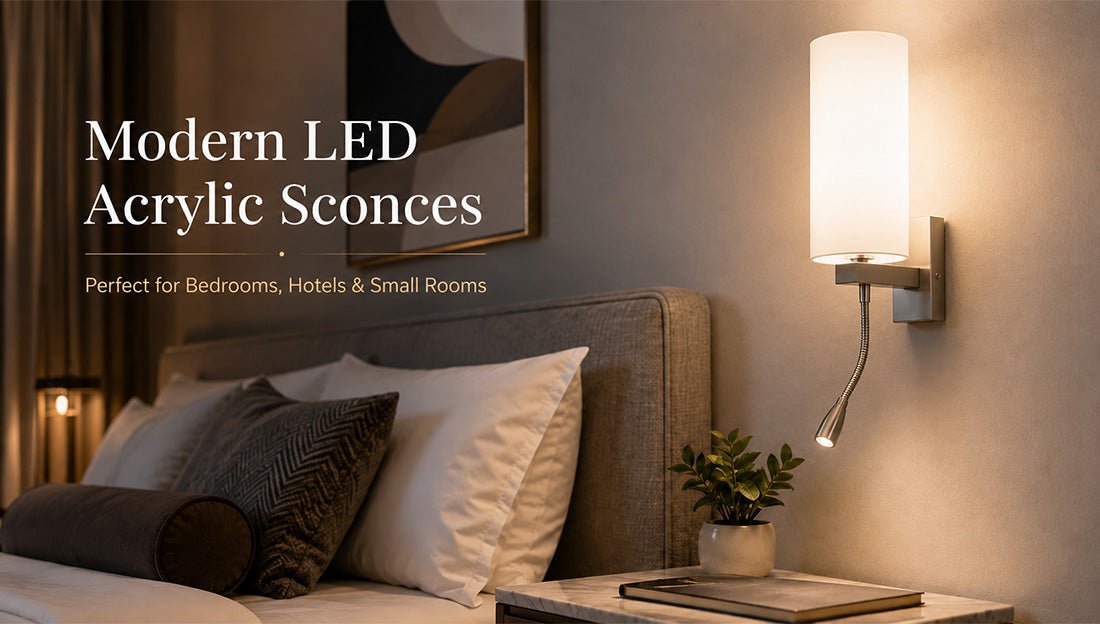 Modern LED Acrylic Sconces for Bedrooms, Hotels, and Small Rooms - LEDMyPlace