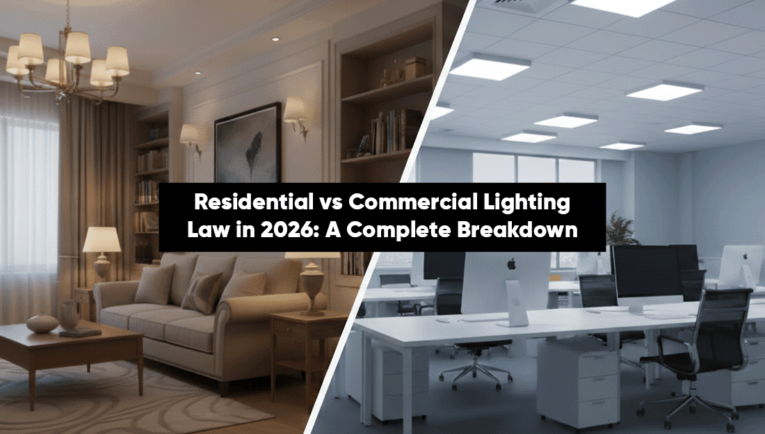Residential vs Commercial Lighting Law in 2026: A Complete Breakdown - LEDMyPlace