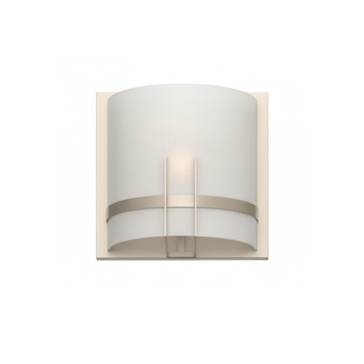 1 - Light, Decorative ARC Wall Sconce Fixture, Brushed Nickel Finish with White glass shade, Dim: 9" W x 12"H x 5"E, Hallway Light Fixtures - LEDMyPlace