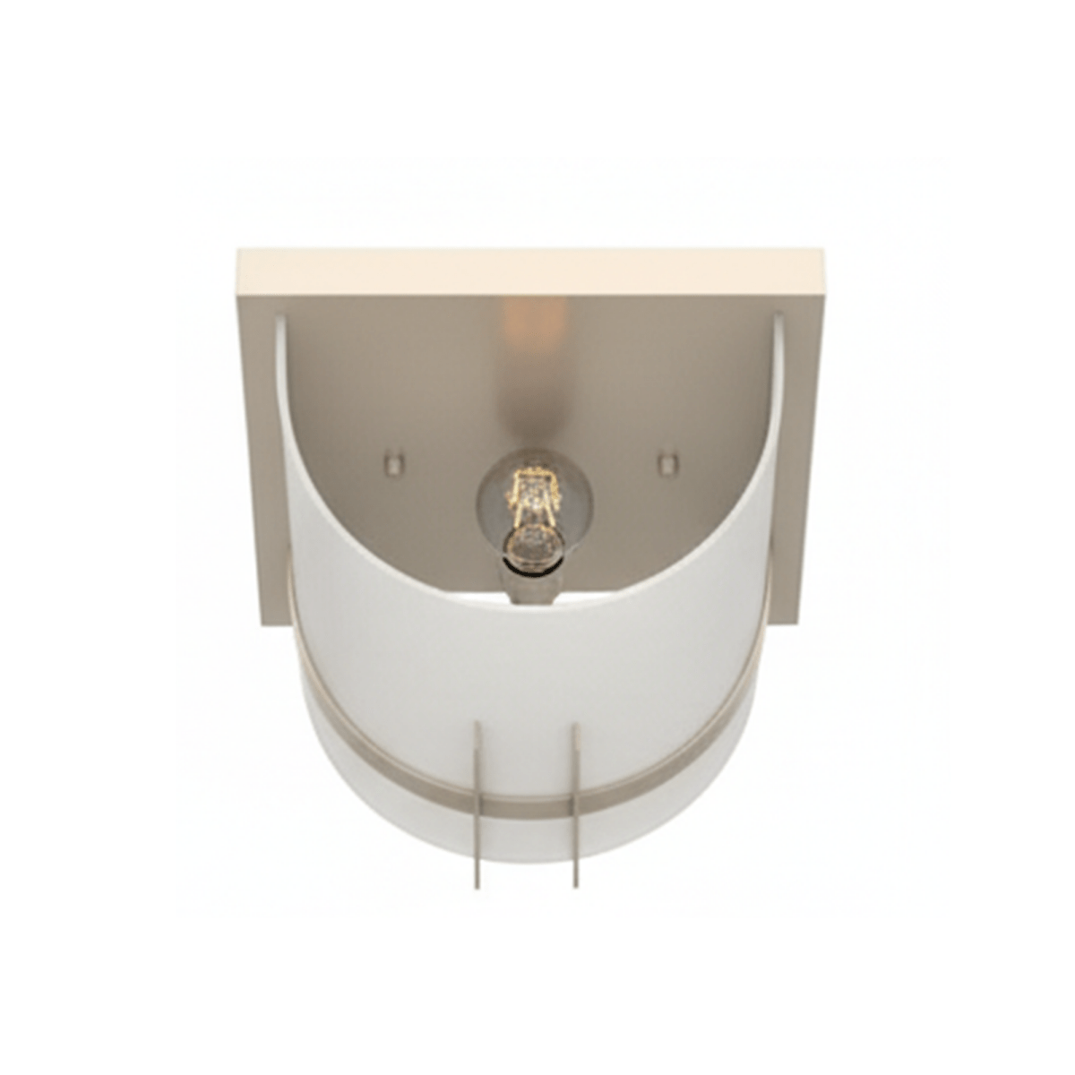 1 - Light, Decorative ARC Wall Sconce Fixture, Brushed Nickel Finish with White glass shade, Dim: 9" W x 12"H x 5"E, Hallway Light Fixtures - LEDMyPlace