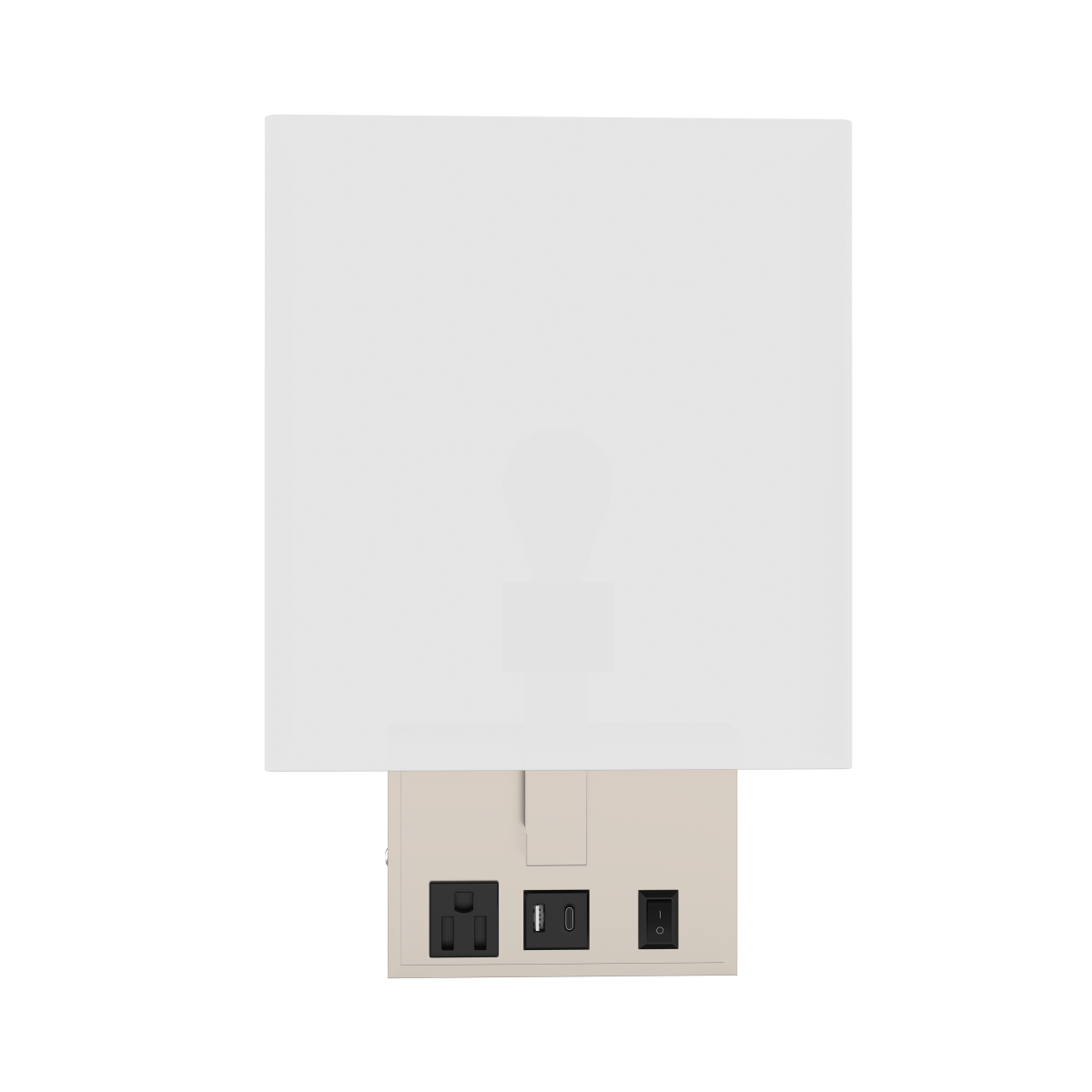 1 - Light, Decorative Wall Sconces Light with 1 Switch, 1 USB, 1 Type C & 1 Outlet, Satin Nickel Finish w/ White shade, Wall Mounted Lamps for Home Hotel Corridor Restaurant - LEDMyPlace