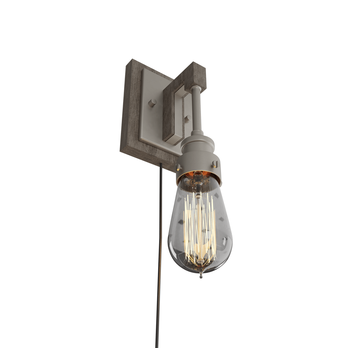 1 - Light, Modern - Farmhouse Style LED Wall Sconce Indoor, 120v, Metal + Clear Glass, Brushed Nickel Finish - LEDMyPlace