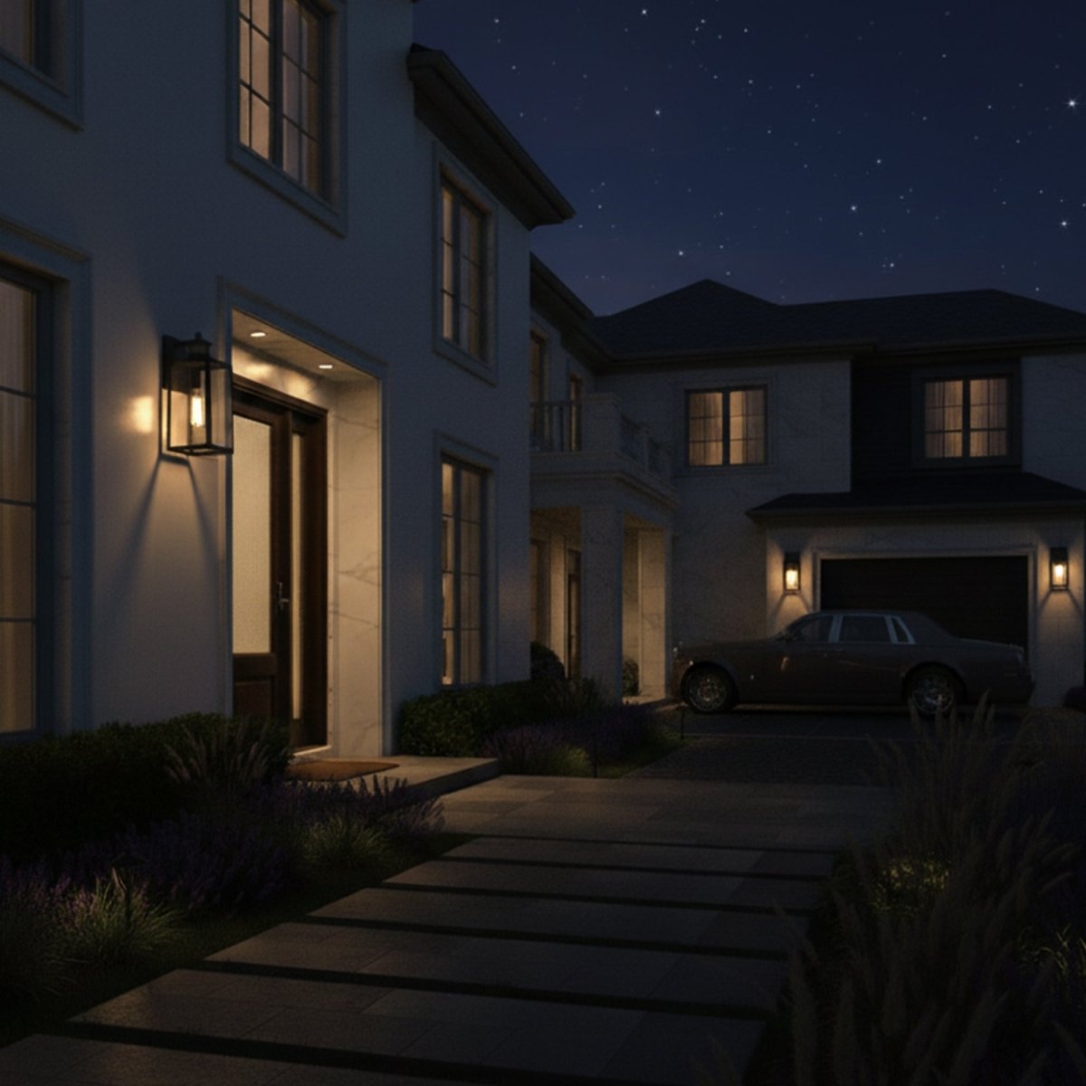 1 - Light Motion Sensor Outdoor Wall Sconce,Dusk to Dawn Sensor Outdoor Lights for House,Waterproof Wall Lantern,Matte Black Finish with Clear Glass Shade - 5.75"L x 6.02"W x 14.29"H - LEDMyPlace