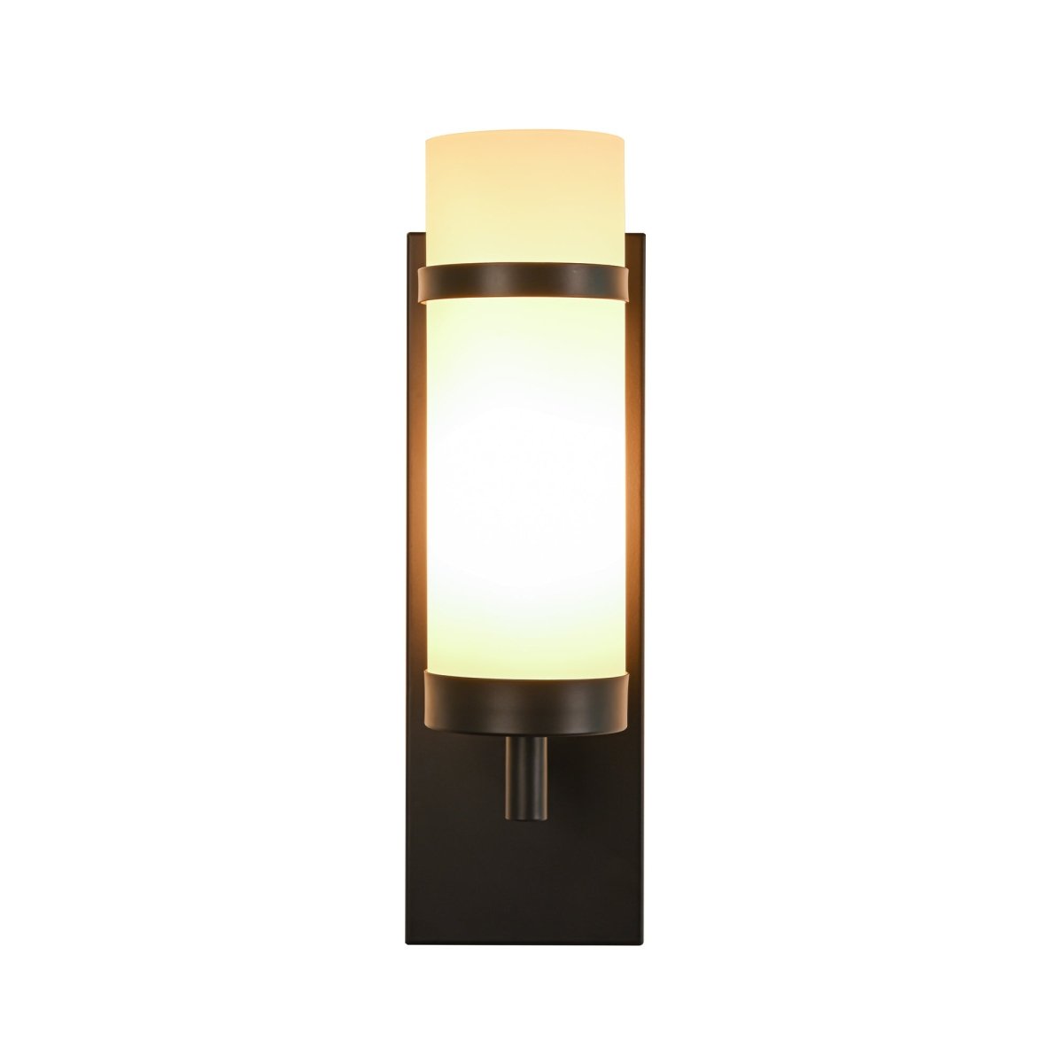 1 - Light, Oil Rubbed Bronze/Satin Nickel Finish Wall Sconce with White Glass shade, Wall Mounted Lamps for Home Hotel Corridor Restaurant - LEDMyPlace