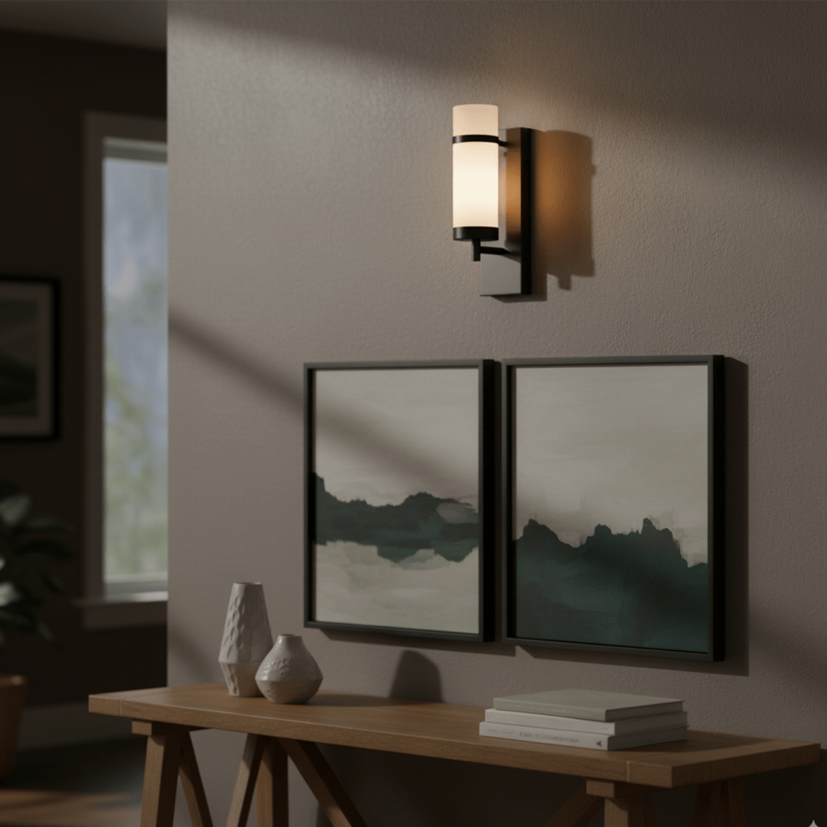 1 - Light, Oil Rubbed Bronze/Satin Nickel Finish Wall Sconce with White Glass shade, Wall Mounted Lamps for Home Hotel Corridor Restaurant - LEDMyPlace