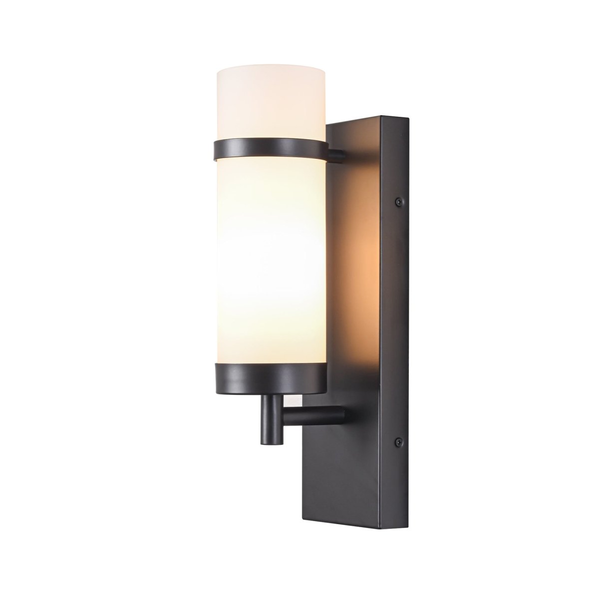 1 - Light, Oil Rubbed Bronze/Satin Nickel Finish Wall Sconce with White Glass shade, Wall Mounted Lamps for Home Hotel Corridor Restaurant - LEDMyPlace