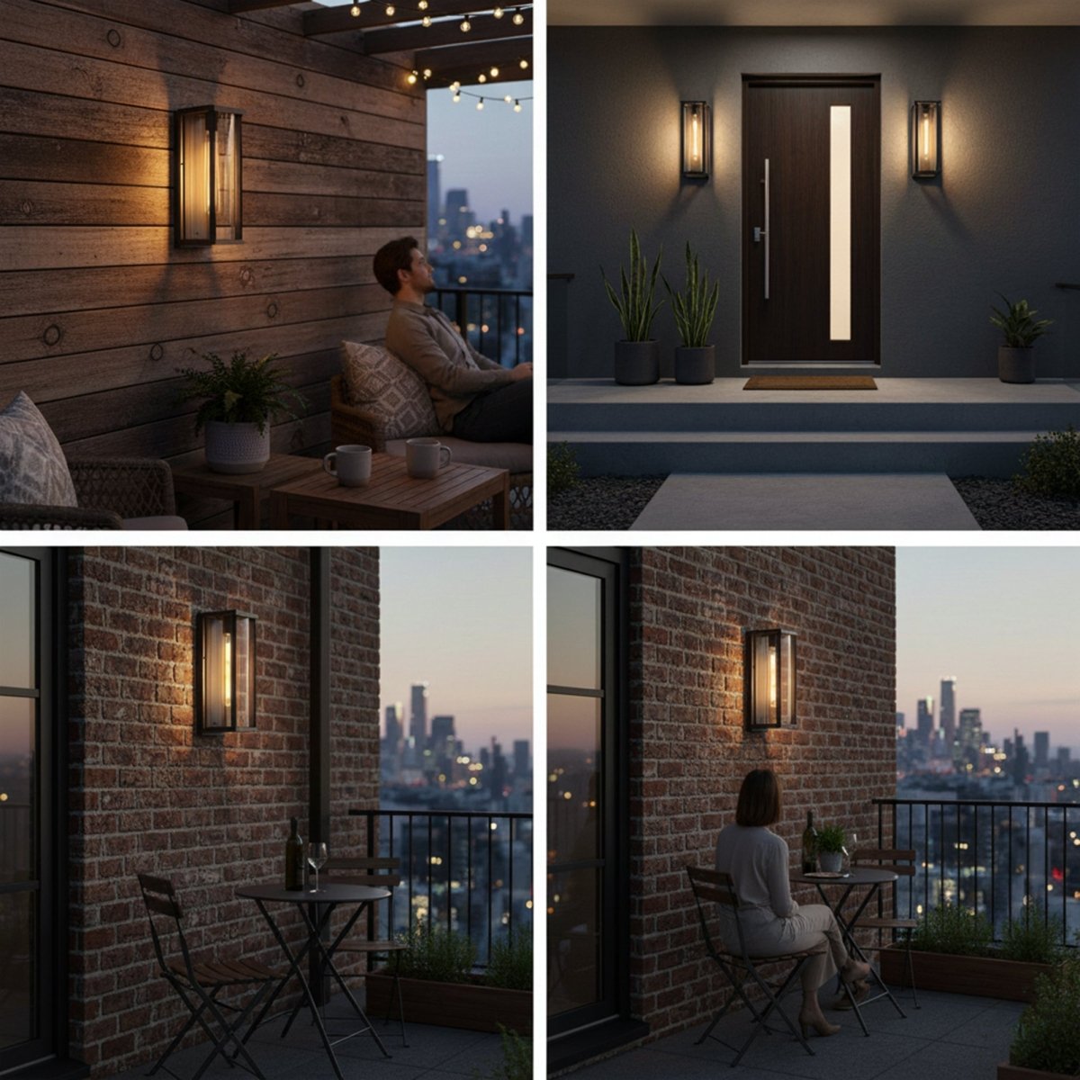 1 Light Outdoor Wall Sconce, Black, Clear Glass, E26 Base, 1X60W, Wall Light Fixtures - 5.31"L x 6.93"W x 15.94"H - LEDMyPlace