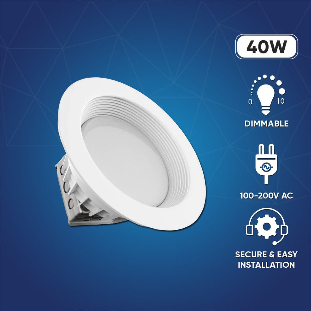 10 Inch Commercial LED Recessed Lighting, 40W, 3000LM, 5000K Daylight