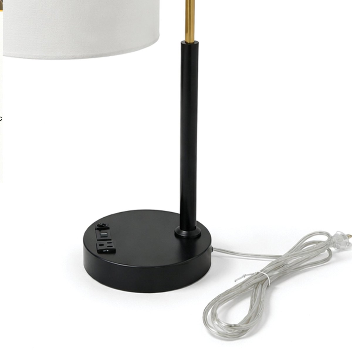 12″D x 23″H Modern Desk Lamp with White Linen Shade – Black or Brushed Brass Finish - 4 Pack - LEDMyPlace