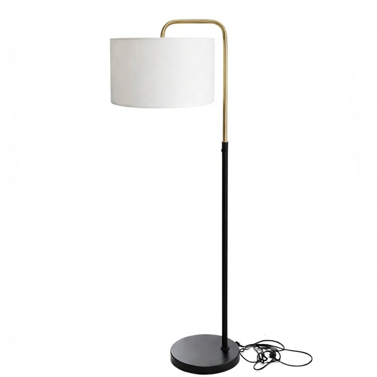 15″W x 60″H Floor Lamp with White Linen Shade – Black or Brushed Brass Finish - 2 Pack - LEDMyPlace