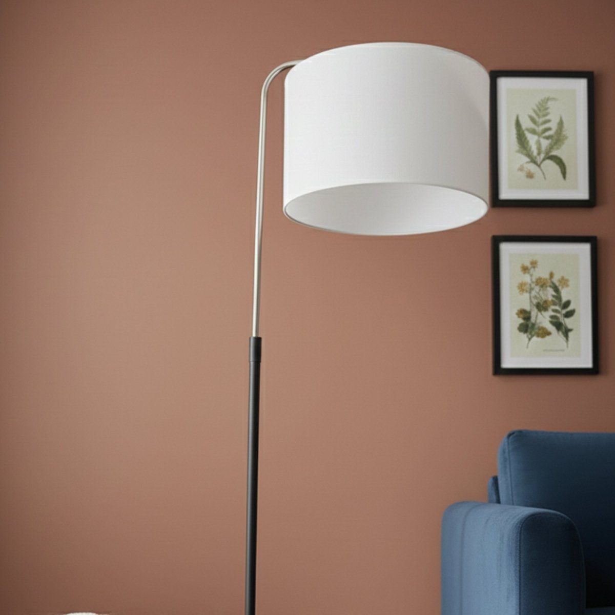 15″W x 60″H Floor Lamp with White Linen Shade – Black or Brushed Nickel Finish - 2 Pack - LEDMyPlace