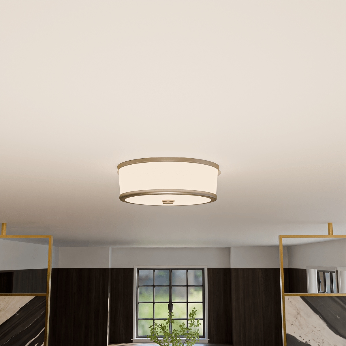 16 in. LED Flush Mount Ceiling Lights, 26W, 1142 Lumens, 5000K, 120 V, 90+ CRI, Dimmable, Brush Nickel Finish - LEDMyPlace
