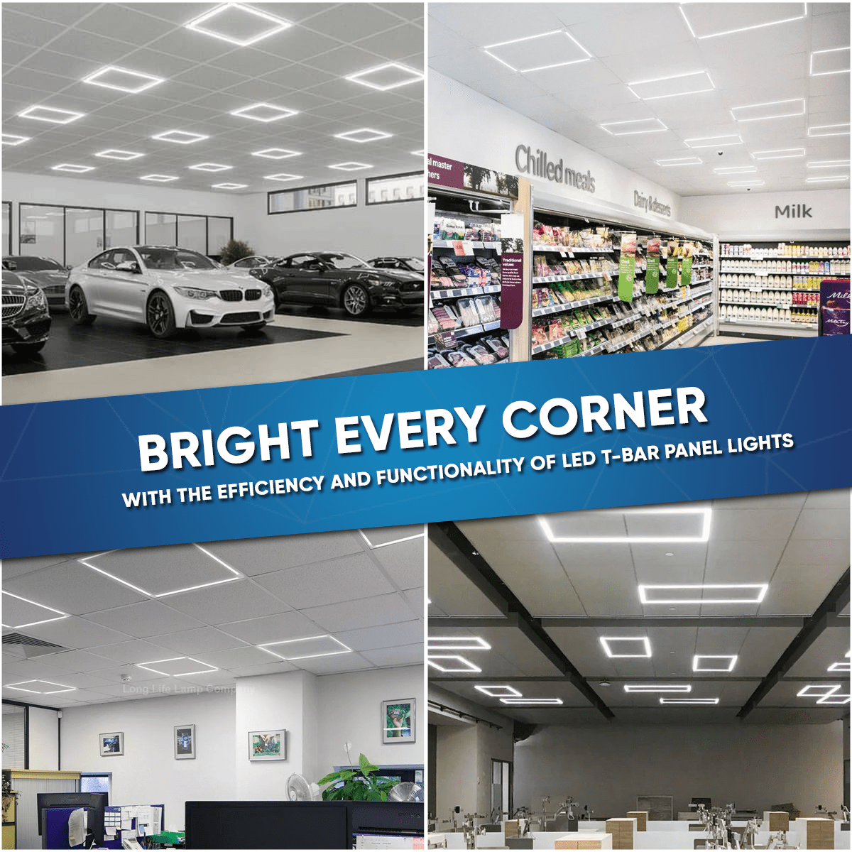 2 ft. x 2 ft. LED T - Bar Panel Light, 20W/30W/40W Wattage adjustable, 3000K/4000K/5000K CCT Changeable, 4800LM, >80 CRI, Dimmable, ETL, DLC Listed, For Offices, Schools, Hospitality, Retail - LEDMyPlace