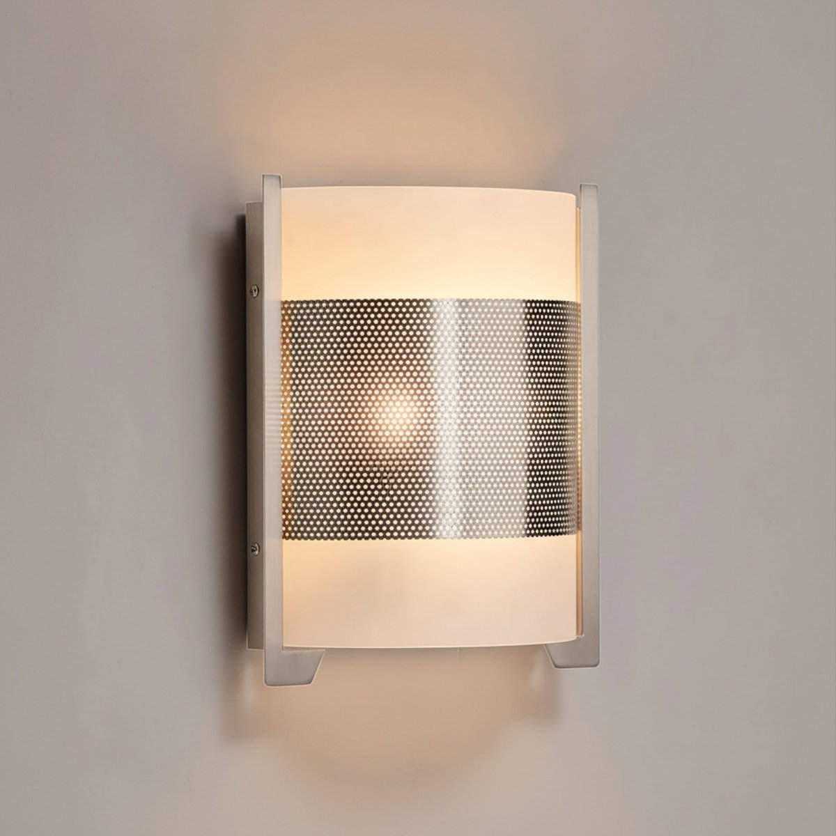 2 - Light Brushed Nickel Wall Sconce, White Glass shade, Dimension: W10"xH11.75"xE4" - LEDMyPlace