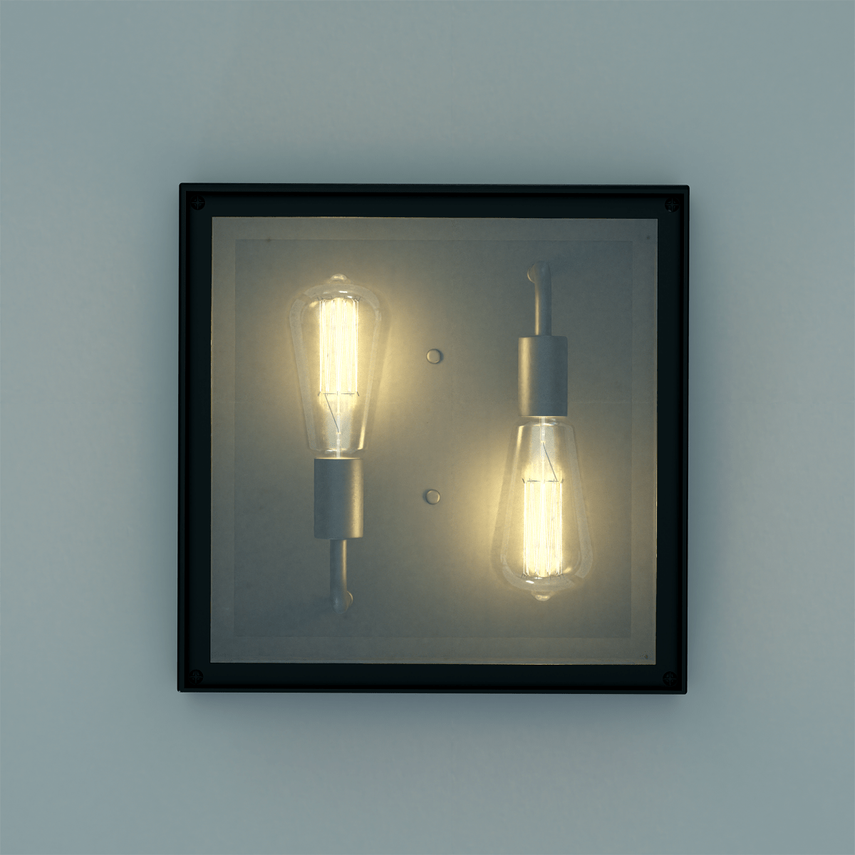 2 - Light Outdoor Ceiling Lights Black Outdoor Flushmount - LEDMyPlace