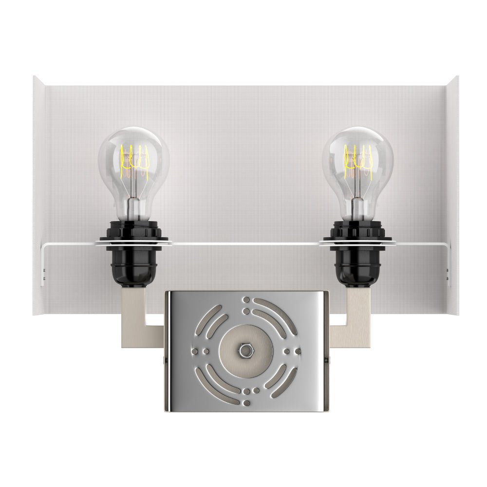 2 - Light, Wall Sconce for Bedroom with 2 Switch, 2 USB, 2 Type C & 1 Outlet, White Fabric / Acrylic Shade, Wall Mounted Lamps for Hotel, Corridor and Restaurant - LEDMyPlace