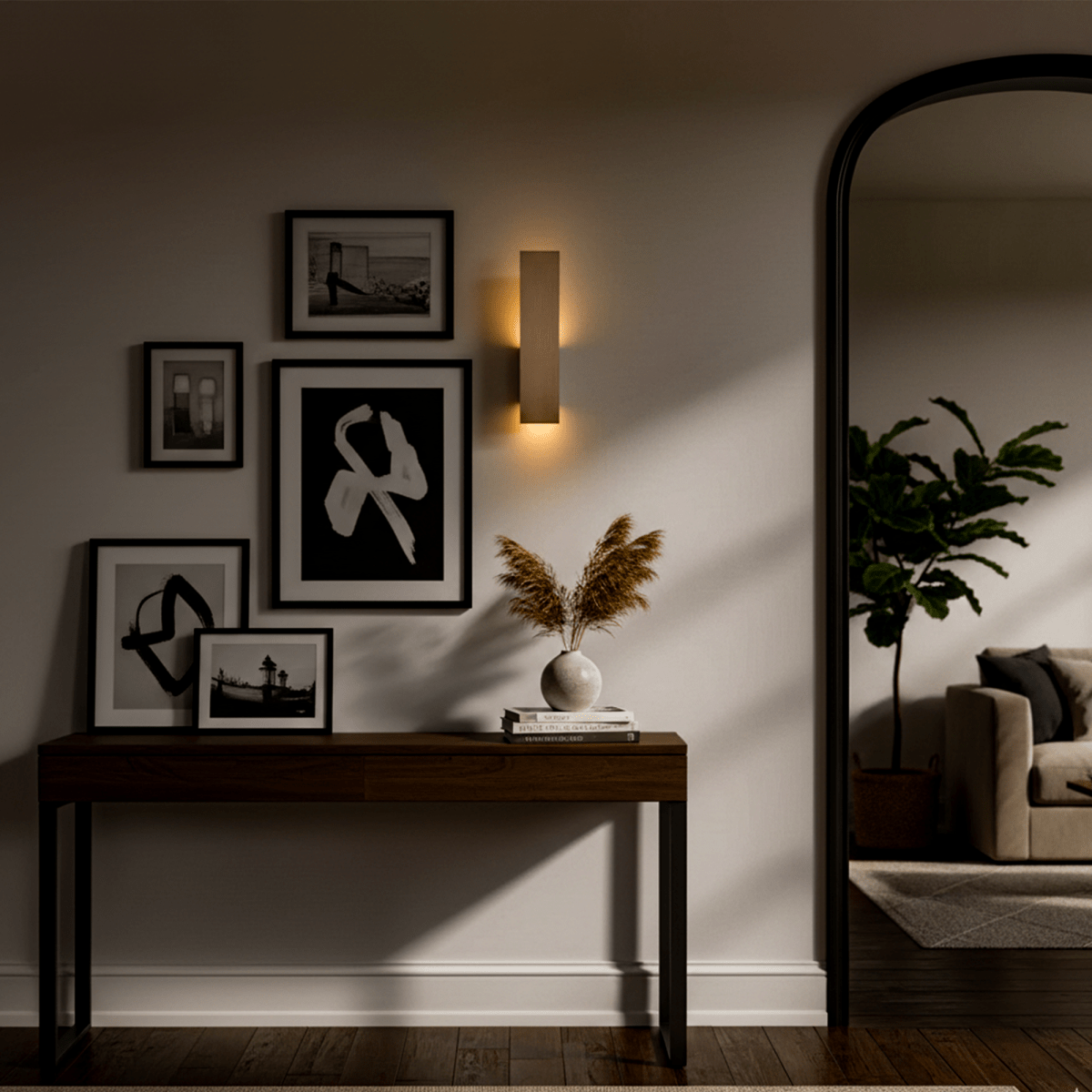 2 - Lights, Decorative Wall Sconce with Frosted Glass Diffuser, Dimension W 5 x H 20 x E 3.5 Inch - LEDMyPlace