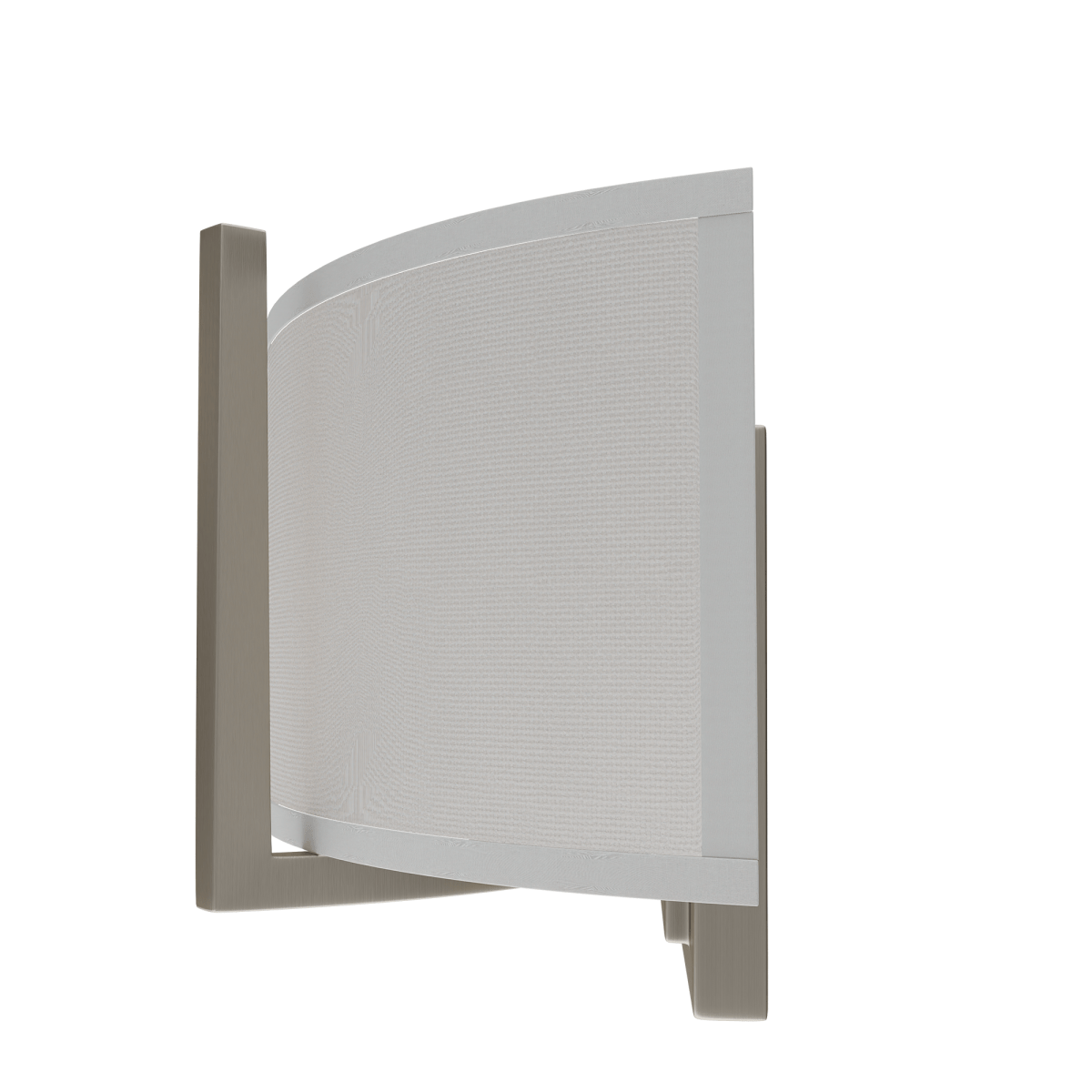 2 - Lights, Flush Mounted Wall Sconce, 120 Volt, Dimmable, Brushed Nickel / Slate Gray Fabric, Hardwired - LEDMyPlace