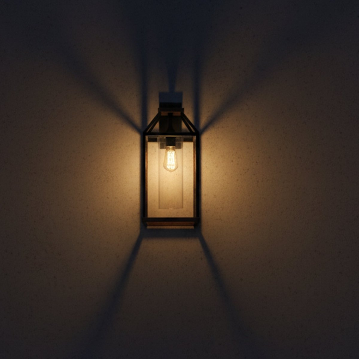 20 - in Black and Wood Outdoor Farmhouse Wall Lantern, 1 - Light Wall Lamp Sconce, Clear Seeded Glass - 8.82"L x 7.87"W x 18.74"H - LEDMyPlace