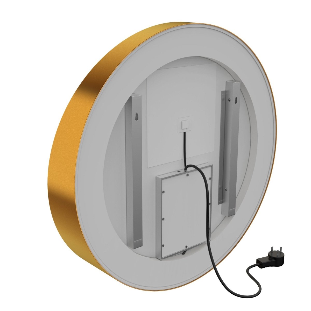 24 Inch Round LED Lighted Bathroom Vanity Mirror with Shelf, Touch Switch, Defogger and CCT Remembrance, CRI 90+, Raven Round Style - LEDMyPlace