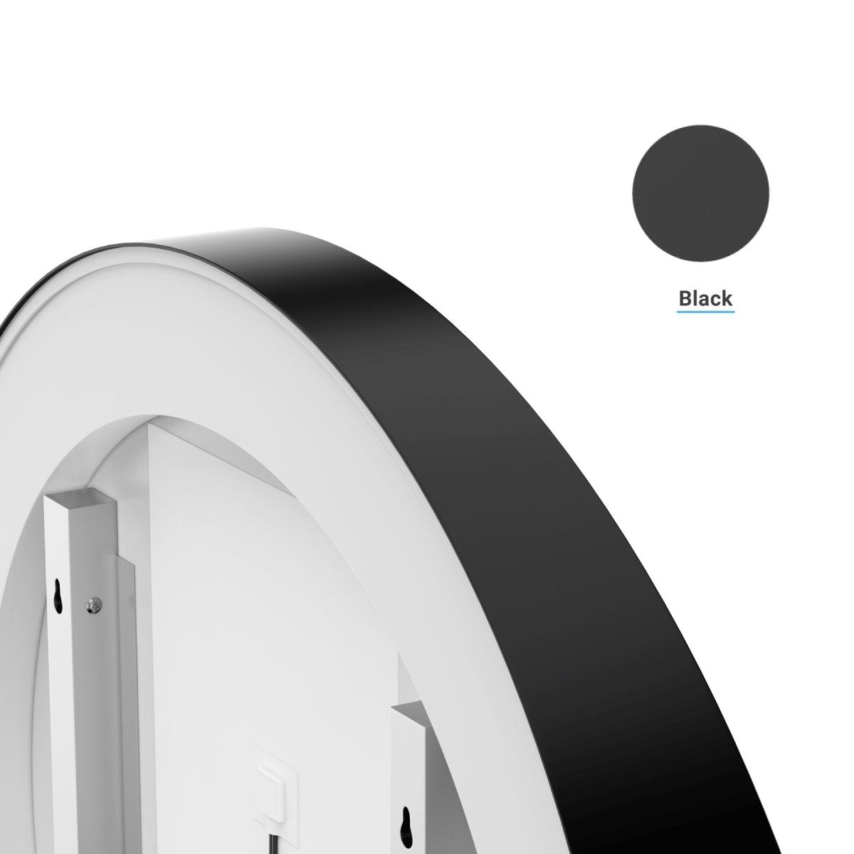 24 Inch Round LED Lighted Bathroom Vanity Mirror with Shelf, Touch Switch, Defogger and CCT Remembrance, CRI 90+, Raven Round Style - LEDMyPlace