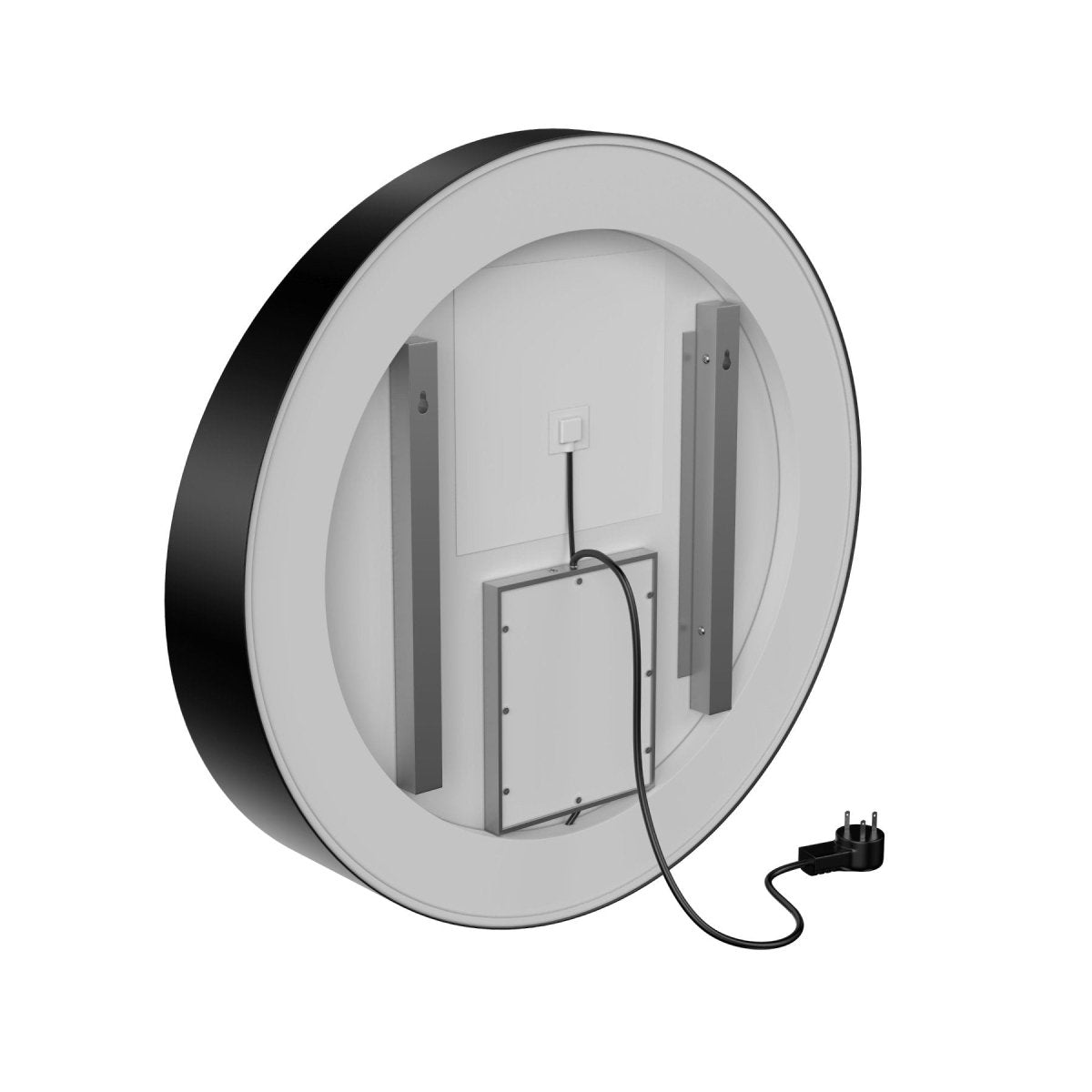 24 Inch Round LED Lighted Bathroom Vanity Mirror with Shelf, Touch Switch, Defogger and CCT Remembrance, CRI 90+, Raven Round Style - LEDMyPlace