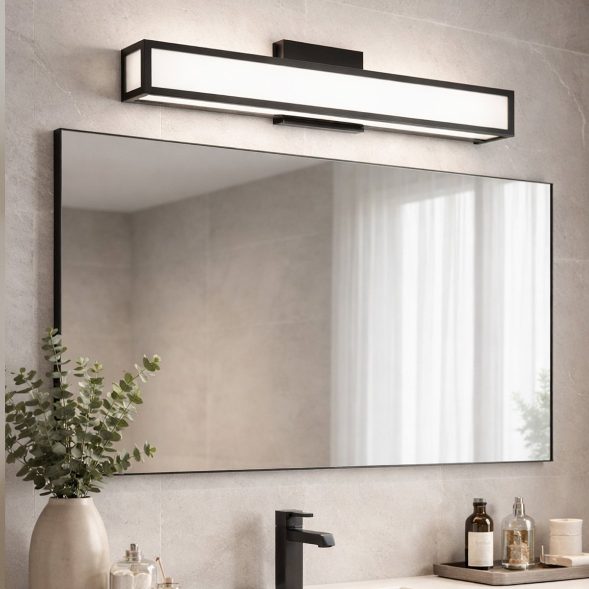 24″W x 3.5″D x 4.72″H Black LED Wall Light with Integrated 20W LED 3CCT – Hardwired - LEDMyPlace