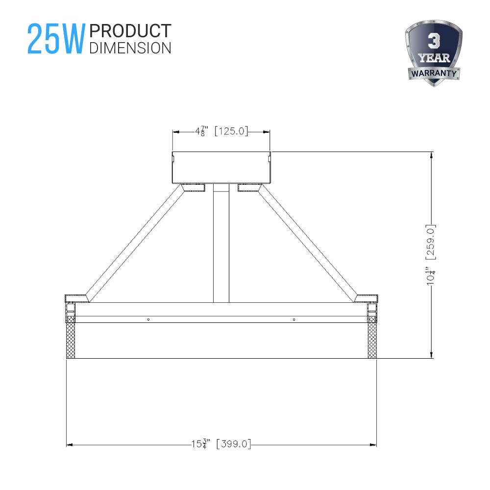 25W LED Ring Semi - Flushmount Light, 3000K (Warm White), Brushed Nickel Finish, 1450 Lumens, Triac Dimmable, ETL Listed - LEDMyPlace