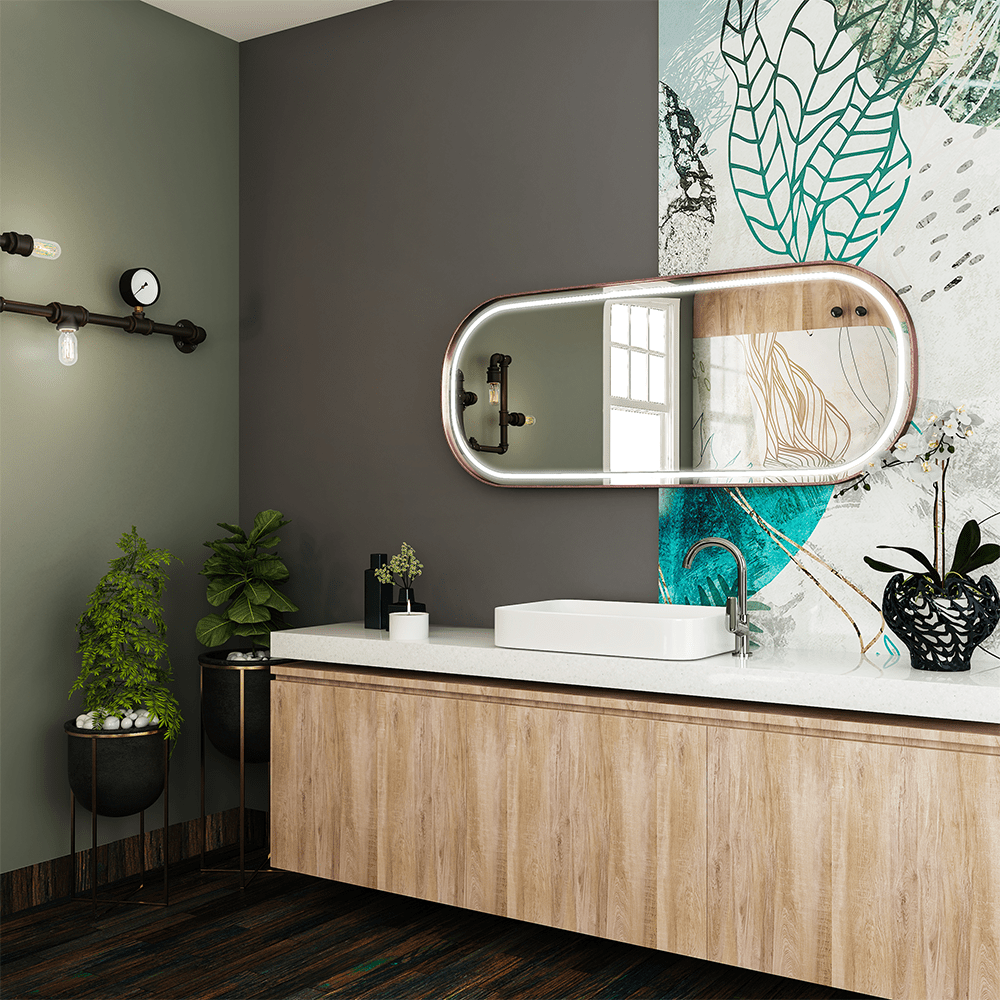 26 in. X 63 in. LED Lighted Bathroom Vanity Mirror with Rose Gold Frame, CRI 90+, Anti - Fog Adjustable Color Temperature & Remembrance, Lighted Makeup Mirrors, Realx Style - LEDMyPlace