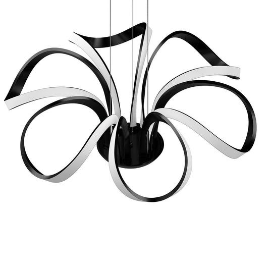 6-Light 30" Wide Modern/Contemporary Cage LED Chandelier Ceiling Light, 70W, 3000K, 3500LM, Adjustable Height