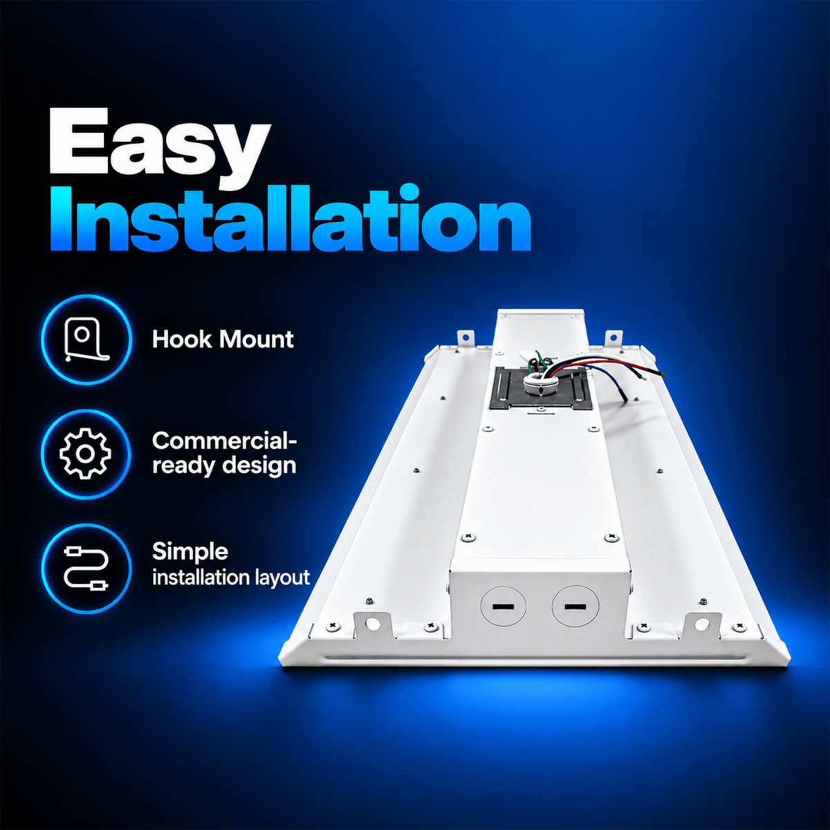2FT Linear LED High Bay Light 105W/135W/165W Wattage Adjustable, 4000k/5000K/6500K CCT Changeable, Dip Switch, 0-10V Dim, 120-277V Input Voltage, ETL, DLC 6.0 Listed - LEDMyPlace