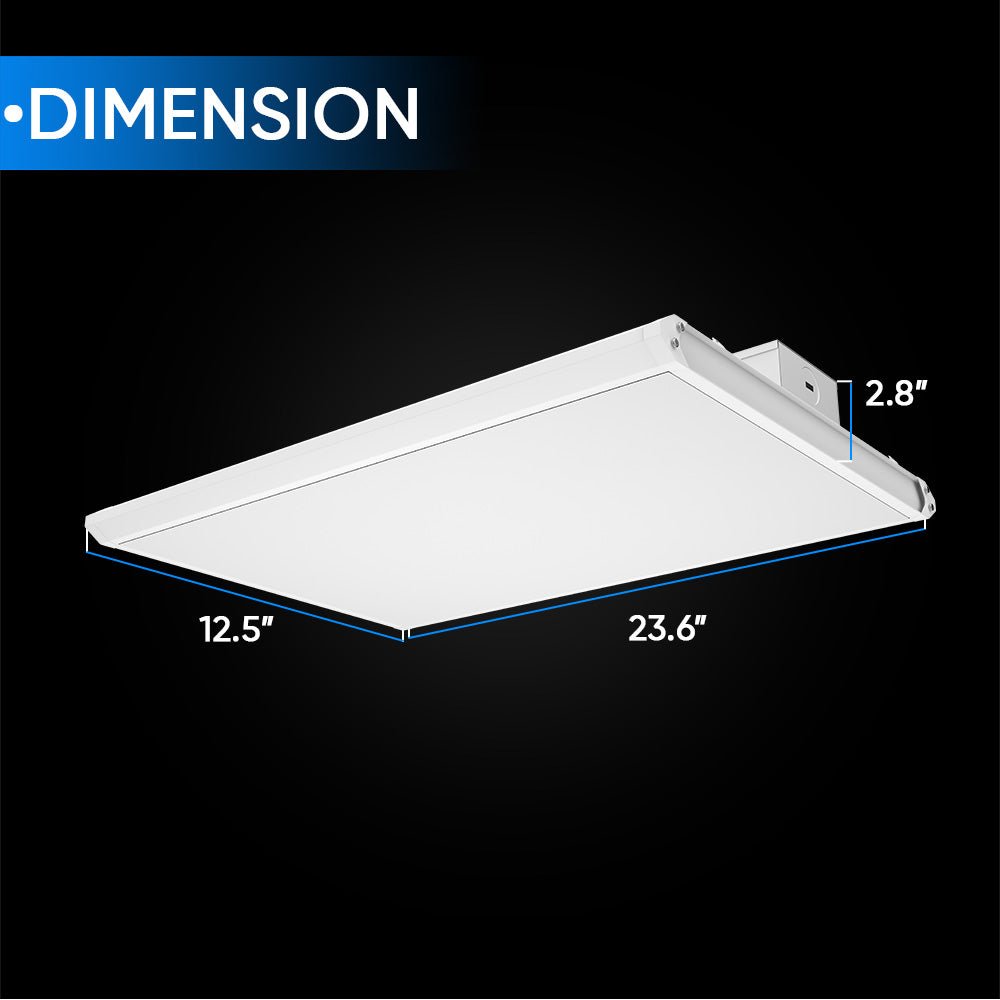 2FT Linear LED High Bay Light 60W/80W/105W Wattage Adjustable, 4000k/5000K/6500K CCT Changeable, Dip Switch, 0 - 10V Dim, 120 - 277V Input Voltage, ETL, DLC 5.1 Listed - LEDMyPlace