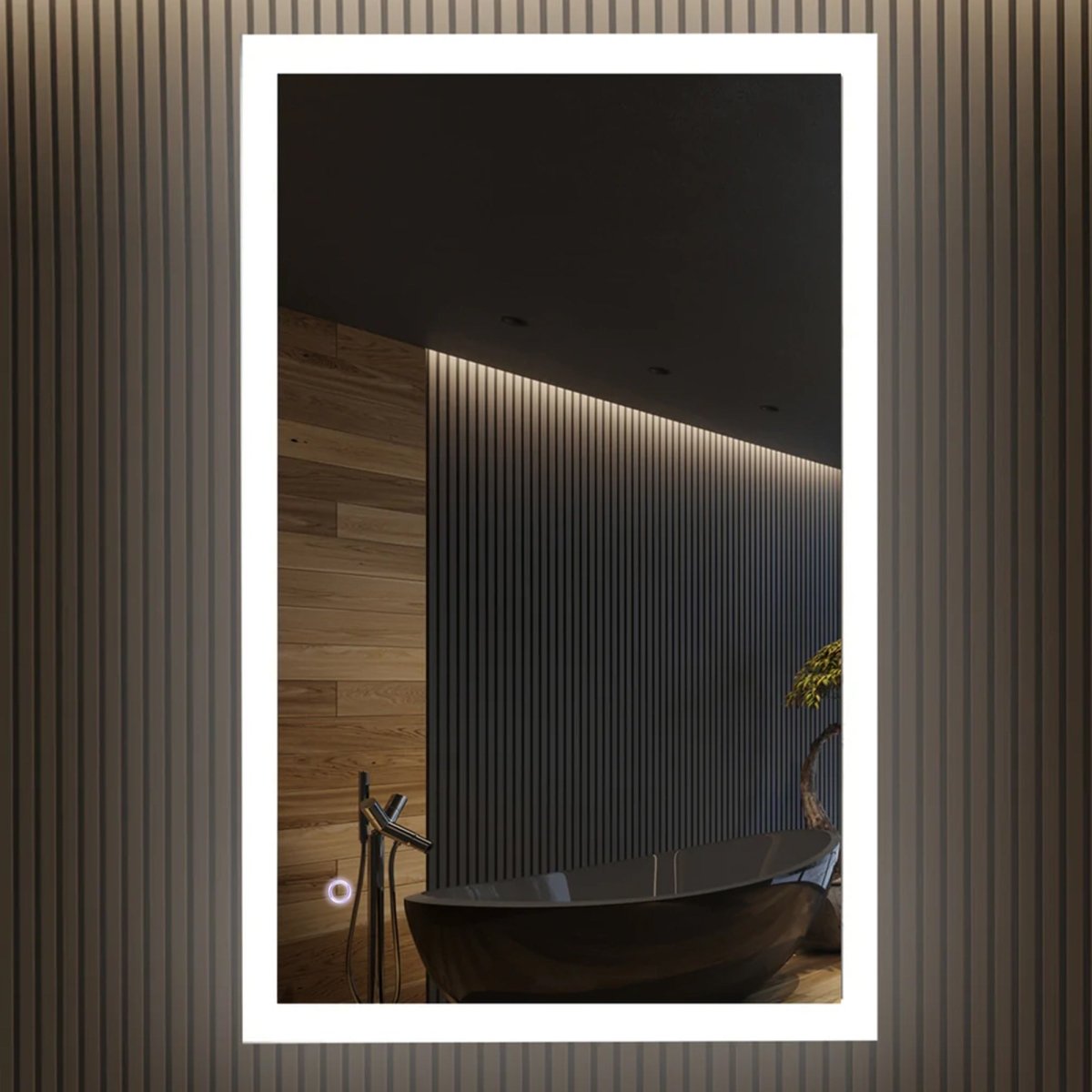 36 in. x 48 in. LED Lighted Bathroom Vanity Mirror, Touch Switch, Anti - Fog, Adjustable Color Temperature With Remembrance, CRI 90+, Wall Mounted, Lighted Makeup Mirrors, Window Style - LEDMyPlace