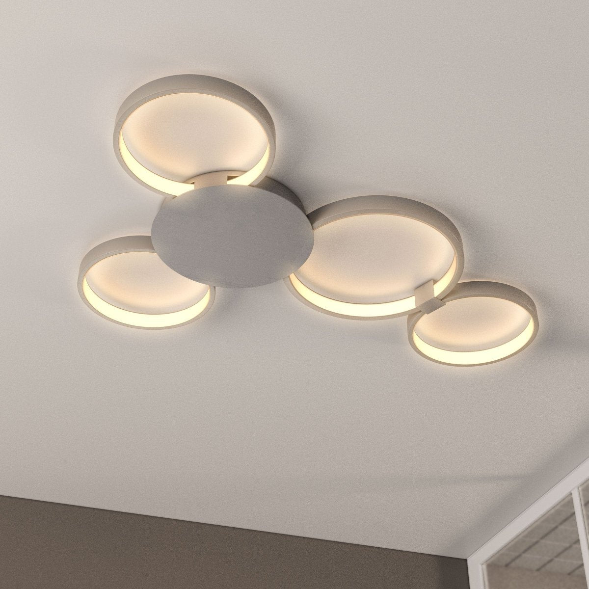 4 Rings, LED Circle Flushmount Lights, 41W, 3000K, 2986LM, Hallway Lig