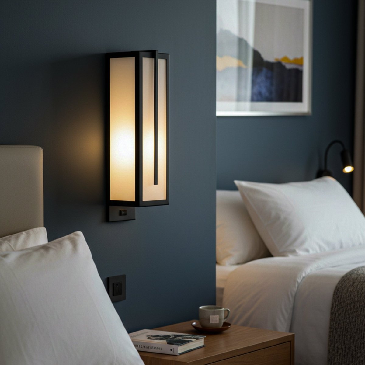 4″W x 12.5″H Black Wall Sconce with Integrated 15W LED – 5000K Hardwired Light - LEDMyPlace