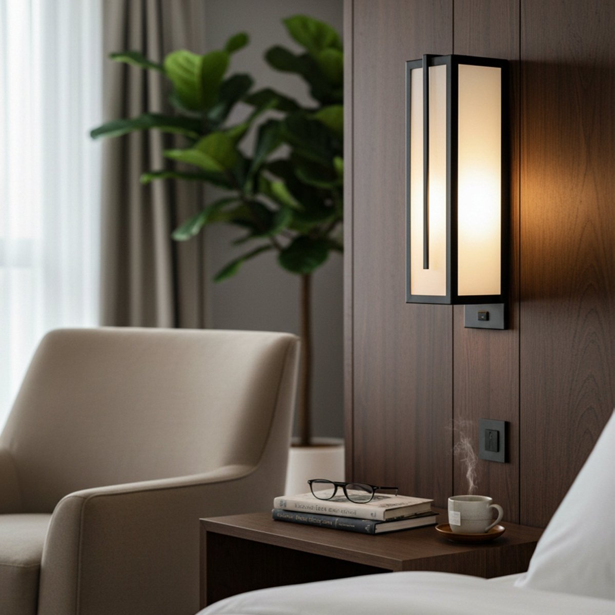 4″W x 12.5″H Black Wall Sconce with Integrated 15W LED – 5000K Hardwired Light - LEDMyPlace