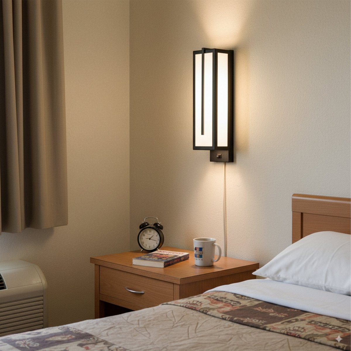 4″W x 12.5″H Black Wall Sconce with Integrated 15W LED – 5000K Hardwired Light - LEDMyPlace