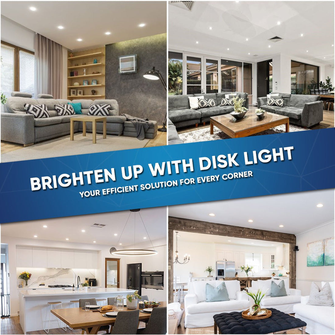 5 in. and 6 in. LED Recessed Lighting, Surface Mount Disk Light, Round