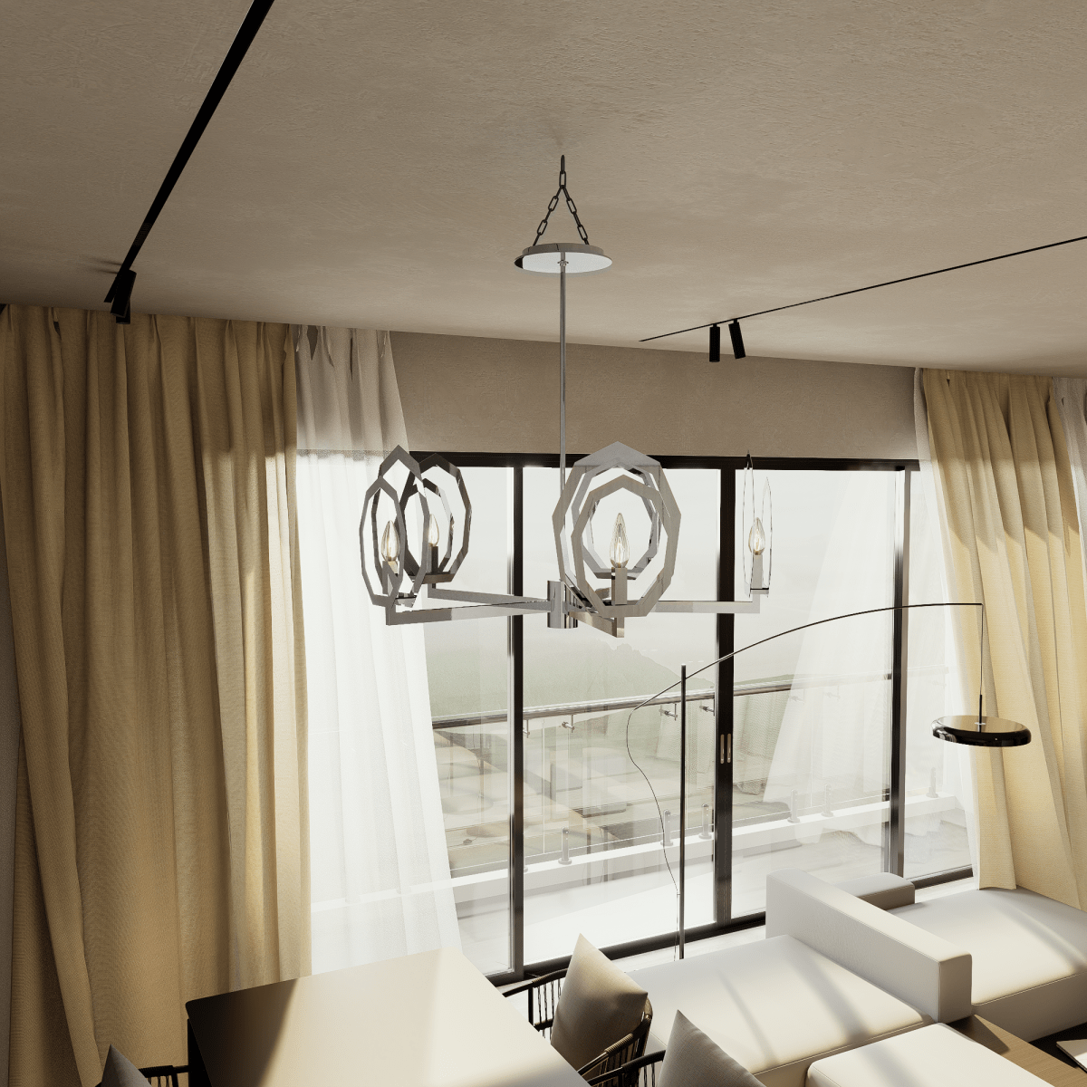 5 - Light Chrome and Stainless Steel Chandelier Light with White Glass, E12 Base, 120V, Bulb Type B10, Socket type E12, Max wattage Per Socket 60W - 28“D x 16”H - LEDMyPlace