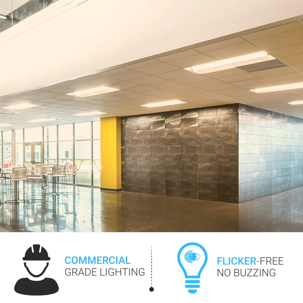 2 ft. x 4 ft. LED Center Basket Troffer Panel Light, 33W/40W/50W Switchable, 3000K/4000K/5000K CCT Changeable, Dip Switch, 0-10V Dim, 100V-277V, DLC Premium, Recessed Light Fixtures - Pack of 2