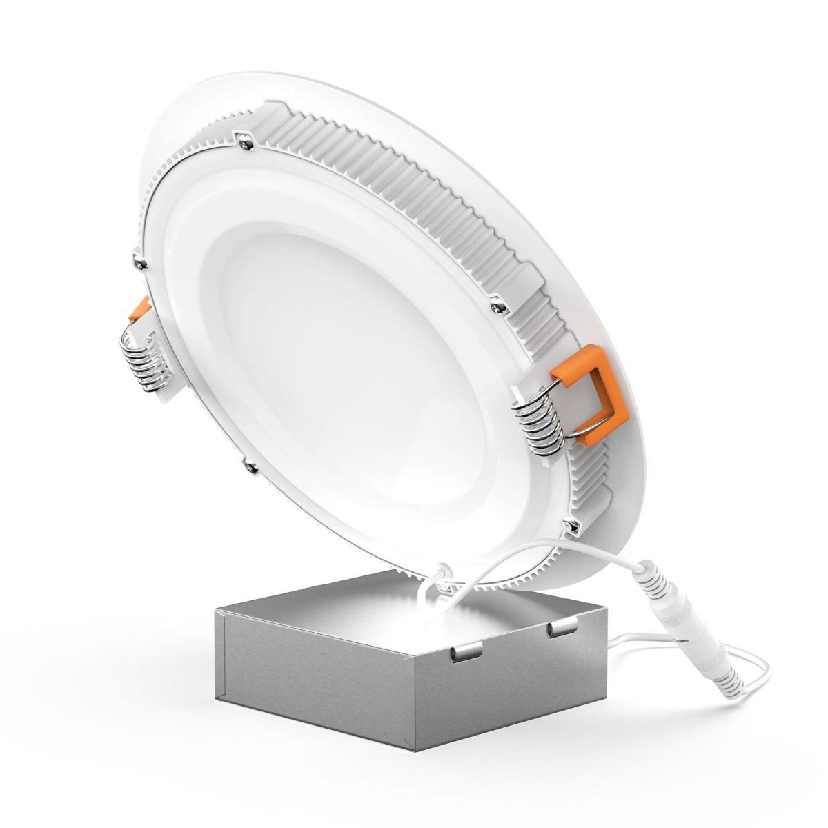 6" 12W LED Slim Panel Recessed Ceiling Light CCT Changeable 2700K/3000K/3500K/4000K/5000K, with Junction Box, Round - LEDMyPlace