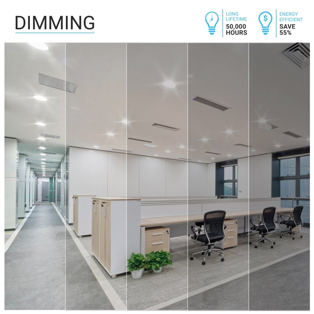 6" 12W LED Slim Panel Recessed Ceiling Light CCT Changeable 2700K/3000K/3500K/4000K/5000K, with Junction Box, Round - LEDMyPlace
